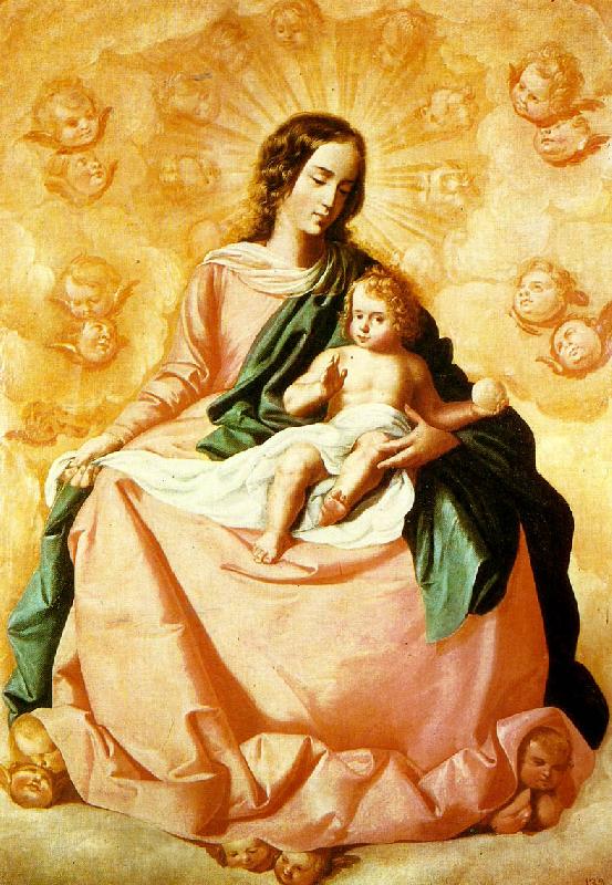 Francisco de Zurbaran virgin and child in the clouds China oil painting art